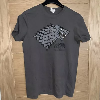 Buy Game Of Thrones  Winter Is Coming Mens T-shirt Official Hbo Grey Medium Gildan • 8.75£