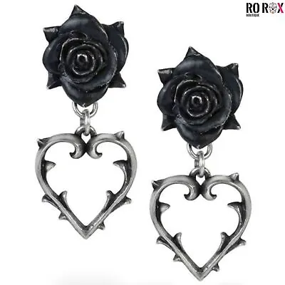 Buy Alchemy England Wounded Love Earrings Jewellery Gothic Thorn Heart Rose • 20.99£