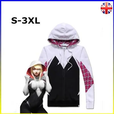 Buy Spider Gwen Spider Man Hoodie Sweatshirt Cosplay Costume Zip Coat Jacket Hot • 20.15£
