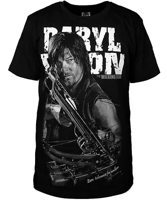 Buy Men Black Short Sleeve  Shirt Cotton Tee The Walking Dead 4 Daryl Dixon • 14.39£
