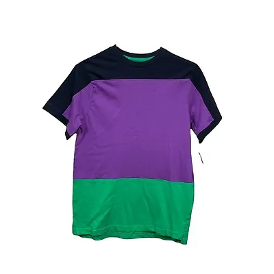 Buy Bluegear Boys Purple Black Green Short Sleeve Crew Neck T-Shirt Size L 14/16 • 6.62£