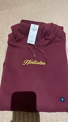 Buy Hollister Women Hoodie Casual Burgundy Red Cotton Blend Pullover Size M UK12 • 10£