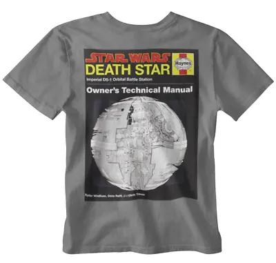 Buy Death Star Tshirt Haynes Manual Movie Retro Film Unisex Men Fan Art Grey • 10.23£