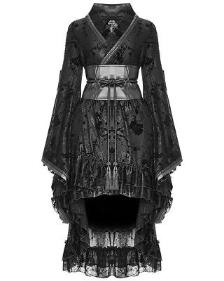 Buy Punk Rave Pyon Womens Gothic Kimono Dress Jacket Black Steampunk Lolita Geisha • 139.99£