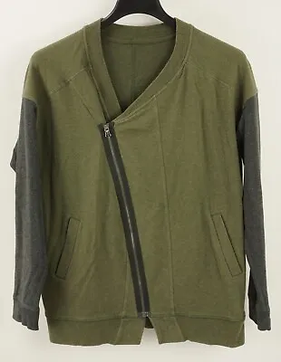 Buy Lululemon Mula Asymmetric Zip Wrap Jacket Women's Size 8 Green Moto Sweatshirt • 27.48£