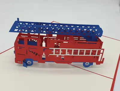 Buy 3D POP UP Birthday Card Fire Truck Fire Truck Red • 5.05£
