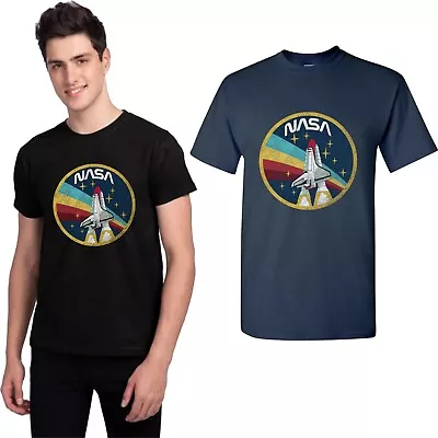 Buy NASA Space Shuttle Retro T-Shirt  Rocket Sunset Graphic Kids & Adults Tee Top • 11.99£