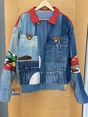 Buy Mens Deconstructed Denim/ Leather Jacket XL Lined • 50£