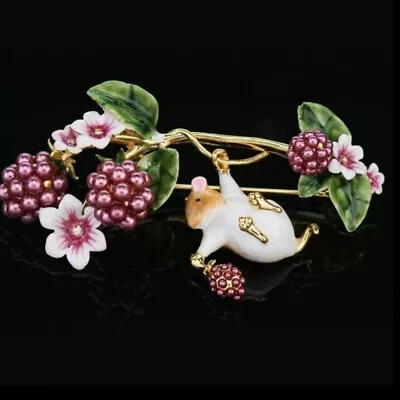 Buy Cute Enamel Costume Jewellery Field Mouse Brooch • 3.99£
