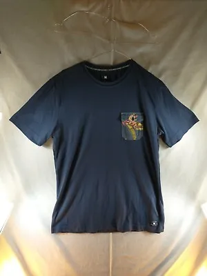 Buy DC Shoe USA T-Shirt Mens Small Navy Blue Short Sleeve Leaf Print Skate Casual • 10.99£