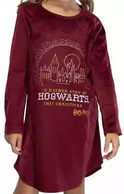 Buy Harry Potter Nightgown I'd Rather Stay At Hogwarts This Christmas Girl's Pajamas • 16.83£