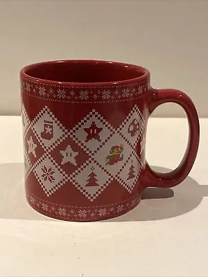 Buy Super Mario Brothers Coffee Mug Tea Cup 20oz Holiday Sweater NES Graphics Retro • 15.02£