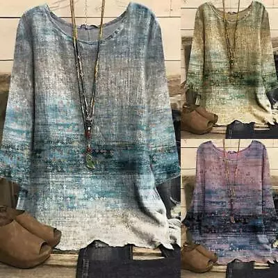 Buy Plus Size Womens Boho Tunic Tops T-Shirt Ladies Summer Loose Casual Baggy Blouse • 11.69£