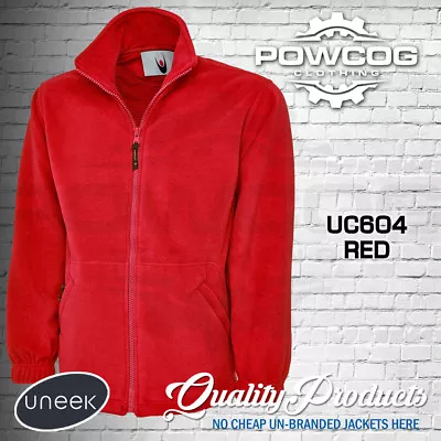 Buy Uneek Mens Classic Micro Fleece Jacket Zip Warm Sports Workwear Casual Top UC604 • 13.95£