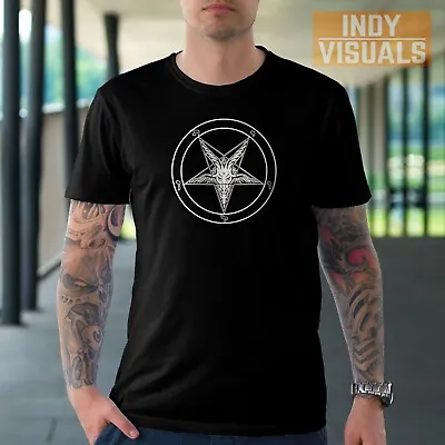 Buy Baphomet Pentagram Symbol T-Shirt Devil Worship Satanic Goat Of Mendes Dark Side • 21.95£