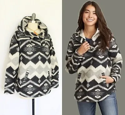 Buy Woolrich Wool Aztec Navajo Tribal Blanket Hoodie Shacket Jacket Sweater L • 66.59£