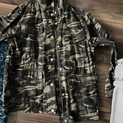 Buy New Look Ladies Camouflage Denim Shirt Jacket Size 12 • 10£