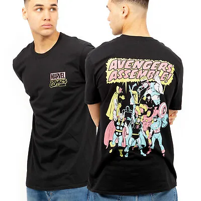Buy Official Marvel Mens Avengers Assemble T-shirt Black S-XXL • 8.39£
