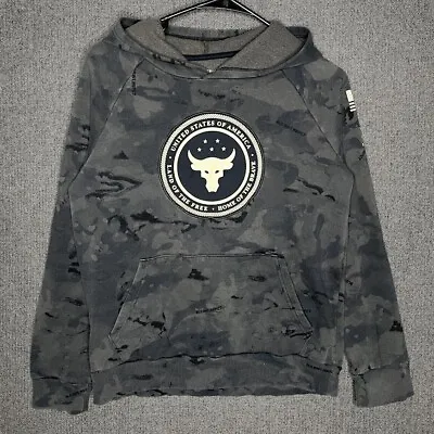 Buy Under Armour X The Rock Hoodie Youth Large Gray Camouflage Patch Logo Sport  • 13.97£