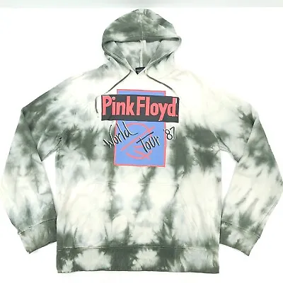 Buy Pink Floyd Hoodie Men's Sz M Retro World 2 Side Tour 87 Tie Dye Gray Sweatshirt • 51.10£
