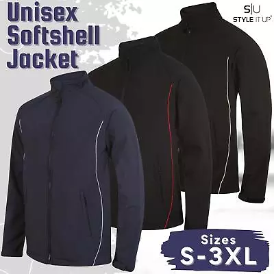 Buy Unisex Soft Shell Fleece Jacket Waterproof Outdoor Work Windproof Casual Jackets • 9.99£
