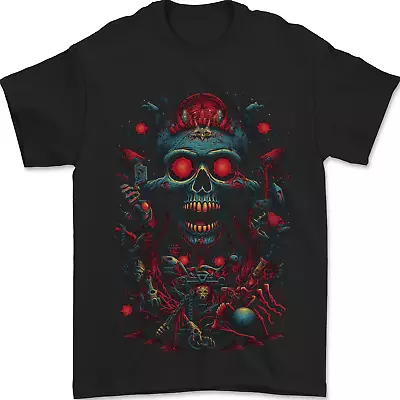Buy Evil Night Demon Skull Mens T-Shirt 100% Cotton • 7.99£