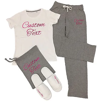Buy Custom Printed T-Shirt & Trousers Pyjamas Set - Personalised Sleep Over Party PJ • 34.24£