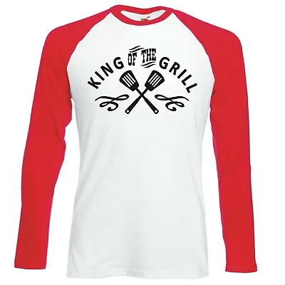 Buy Funny Bbq  King Of The Grill  Raglan Longsleeve Baseball T-shirt • 16.99£