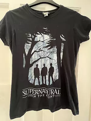 Buy Women T-shirt Supernatural Black Size L 100% Cotton Chest~46cm, Length~64cm • 10£