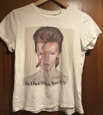 Buy David Bowie Aladdin Sane T Shirt Womens Glam Rock Band Merch Tee Ladies Sz Small • 12.95£