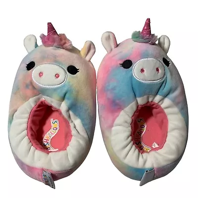 Buy Squishmallows Rainbow Unicorn Slippers Size 4-5 New Without Tags • 10.27£