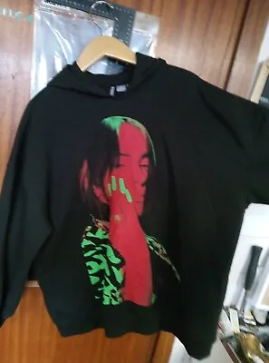 Buy Billie Eilish Hoodie Contrast Neon Green Red. By Divided, H&M UK Size Large Plus • 30£