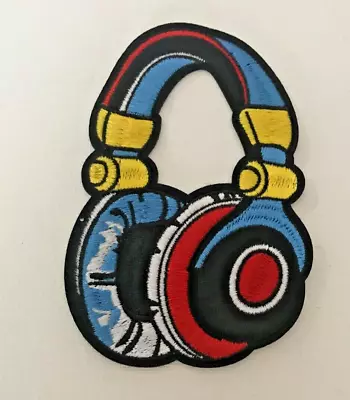 Buy Embroidered Iron On Patch Applique Large DJ Headphones Music Band # 52 • 3.49£