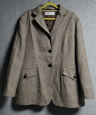Buy ARTIGIANO Italian Womens Brown Check Lamb's Wool Blazer With Elbow Patches - 18 • 39.99£