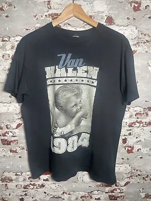 Buy Van Halen Tour The World 1984 Graphic Print Oversized Top Womens Shirt Large L • 14.99£