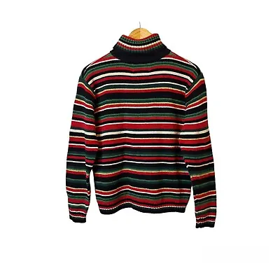 Buy Tiara International Womens Size L Sweater Turtleneck Stripes Red Green White • 17.77£