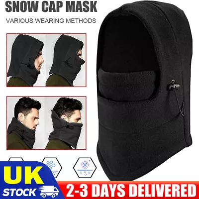 Buy Thermal Fleece Scarf Ski Face Cover Neck Warmer Snood Hood Balaclava Hat Winter • 2.99£