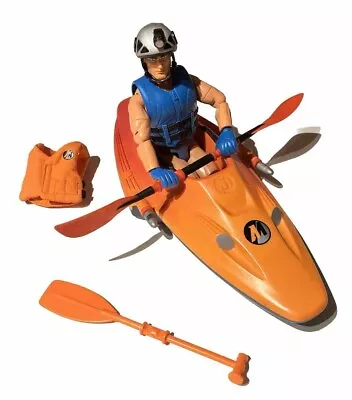 Buy Action Man Orange Kayak / Canoe With Figure, Helmet, Paddle And Life Jacket 2001 • 19.99£