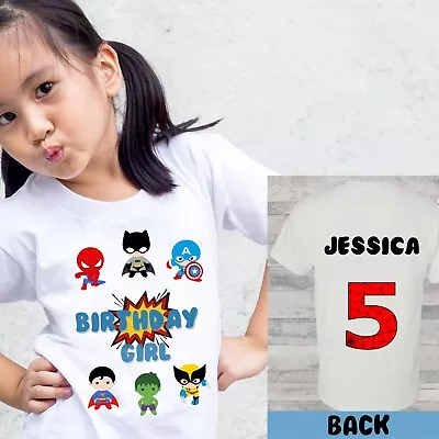 Buy Personalised Superhero Kids Birthday T-shirt: All Sizes Available  • 14.99£
