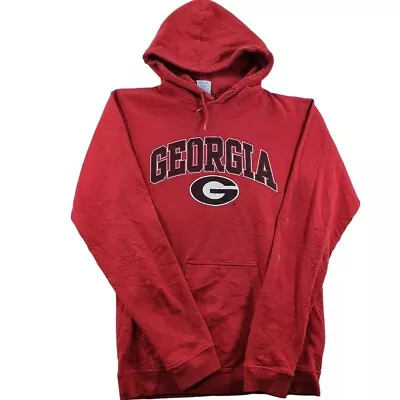 Buy Georgia Hoodie Adult Small S Red Drawstring Graphic Summer Cotton Outdoors • 9.59£
