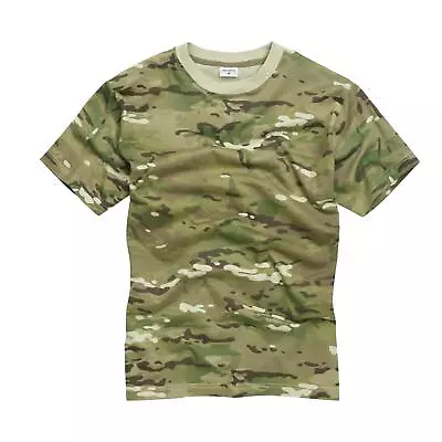 Buy Army T Shirt Military Style MTP Multi Camo Multicam Camouflage Cotton Top • 9.49£