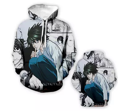 Buy Anime Death Note Pullover Hoodie Men Women Teens Casual Manga Sweatshirt Jumper • 9.46£