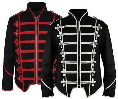 Buy Men's Goth Military Parade Jacket - MCR Marching Band Long Sleeve Drummer Coat • 38£