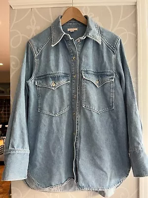 Buy H&m Denim Shirt Jacket Loose Fitting Uk Size Xs • 10£