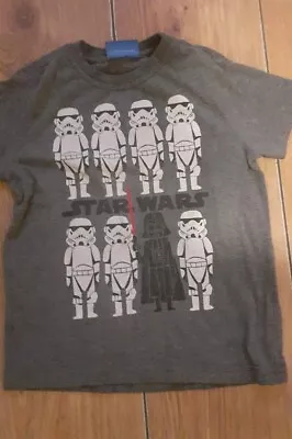 Buy Boys Star Wars Storm Troopers Darth Vader Tshirt Age 4 - 5 Years • 2.49£