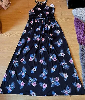 Buy New Disney Lilo And Stitch Floral Maxi Dress SIZE UK S BNWT Stretchy • 47.99£