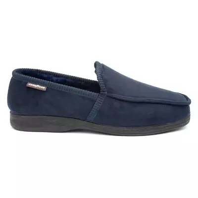 Buy Goodyear Mens Slippers Blue Adults Full Navy On Deep Padded Soft Lined Foam SIZE • 16.99£