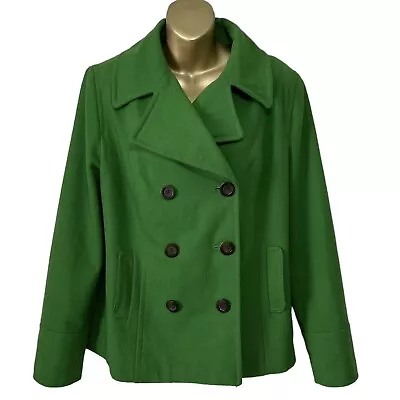 Buy Old Navy Wool Blend Pea Coat Double Breasted Green Jacket Womens Size Large • 21.76£