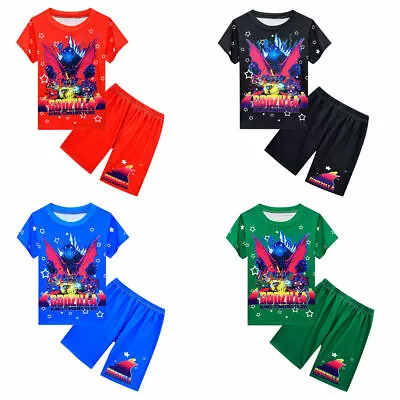 Buy Kids Godzilla Vs. King Kong Short Sleeve T-shirt  Shorts Pyjamas Sets Nightwear • 10.99£