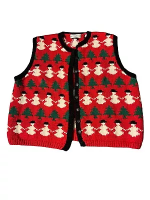 Buy VTG 90s Marisa Christina Christmas Sweater Vest Chunky Wool • 19.84£